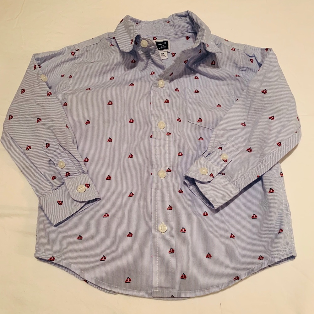 Janie and Jack Sailboat Oxford Shirt